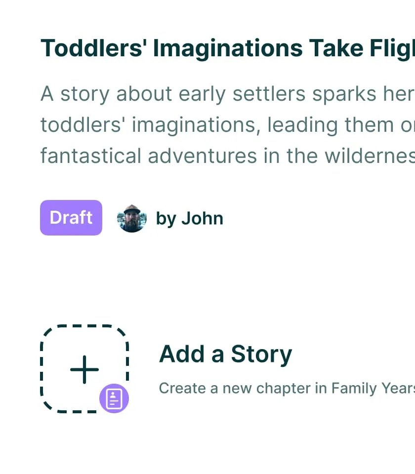 Iloomi app — add a story screen